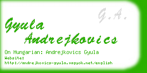 gyula andrejkovics business card